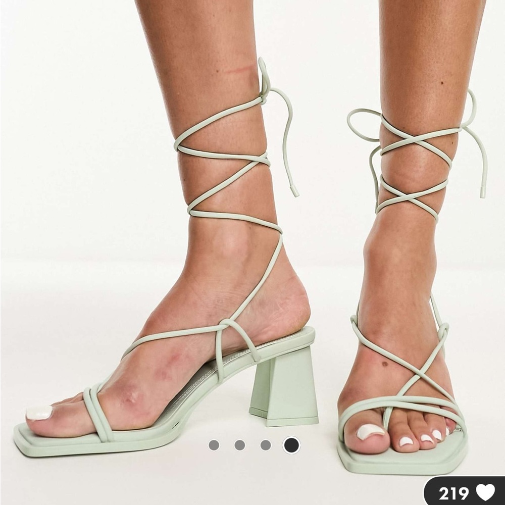 New Stradivarius Strappy Heeled Sandal Mint